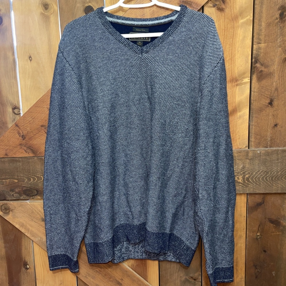 Jos. A. Bank Reserve Men XL Italian Yarn Made in Italy V-neck Pullover Sweater1